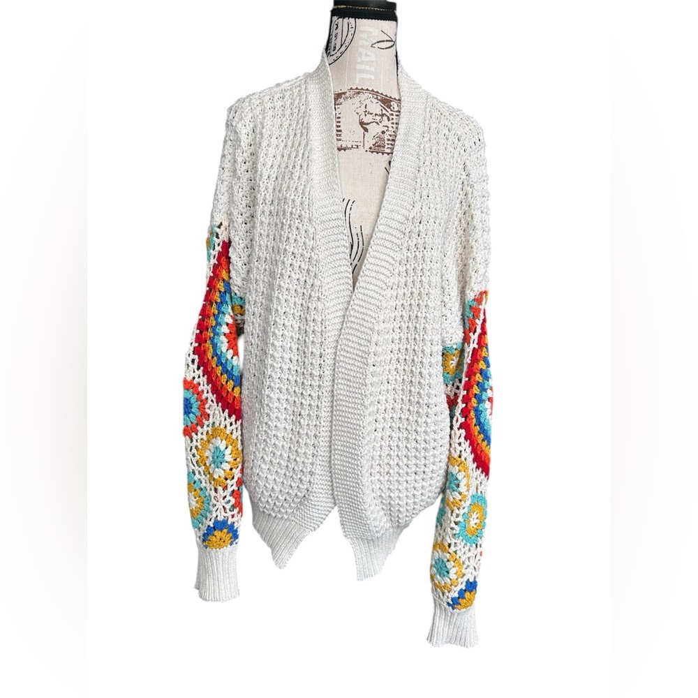 Dreamers by Debut Granny Square Cardigan size M/L - Picture 2 of 6